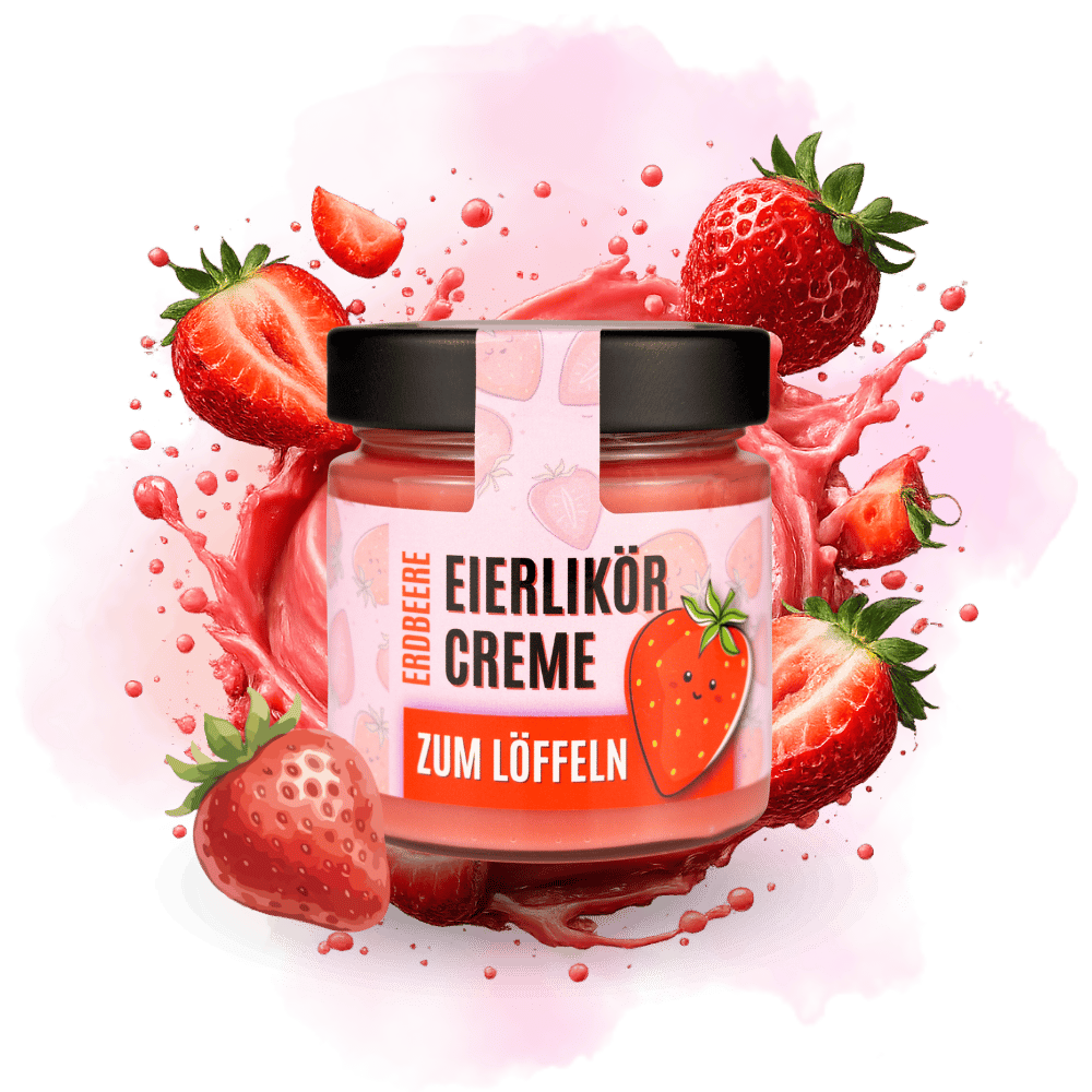 Eierlikörcreme zum Löffeln Erdbeere