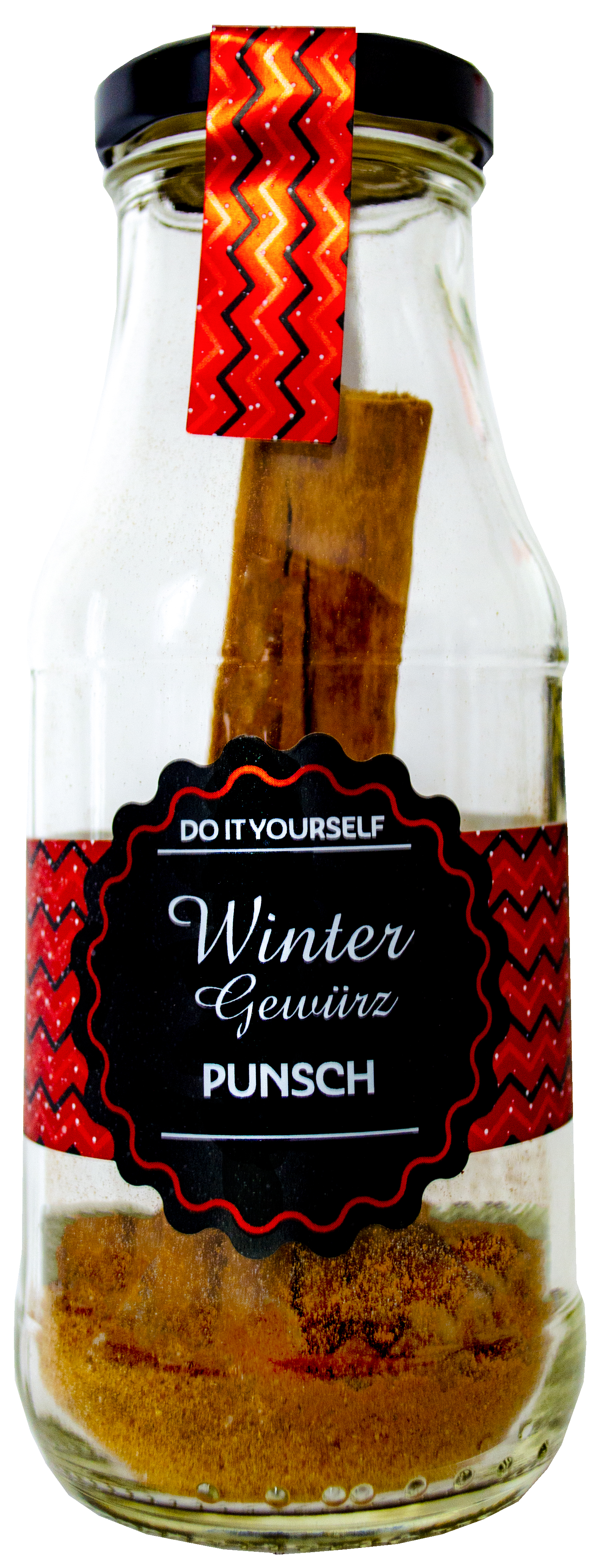 DIY Wintergewürzpunsch leere Flasche 