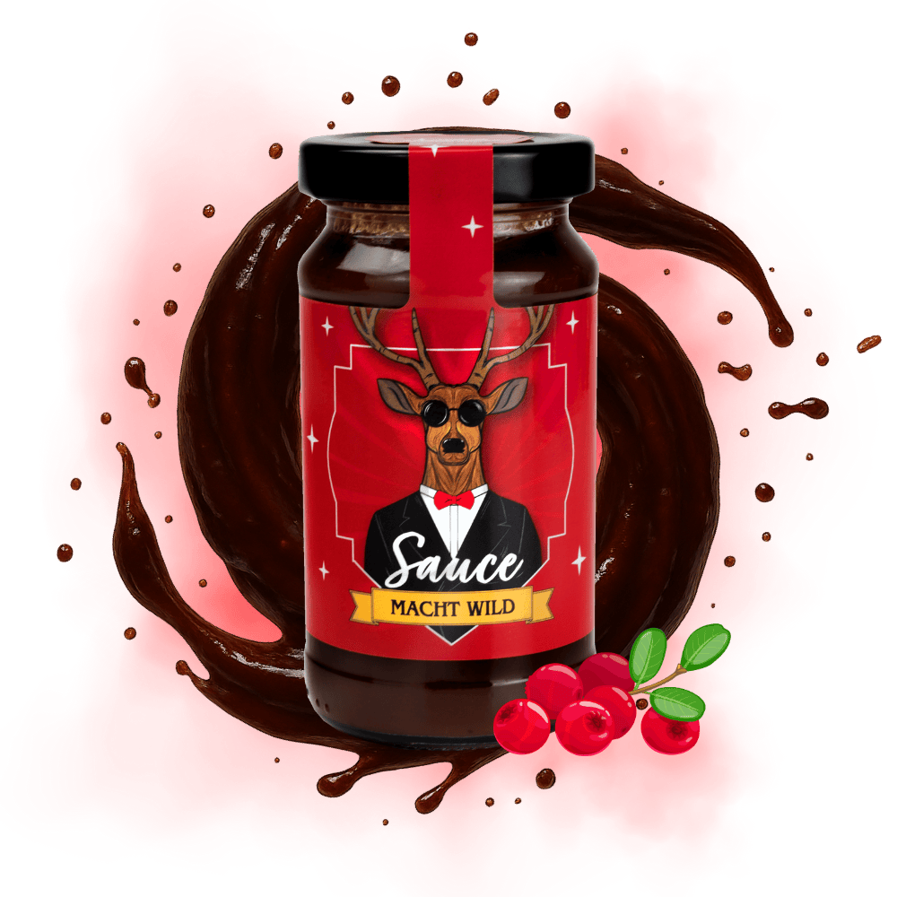 Grillsauce mit Wildpreiselbeeren Wildes Rentier "Macht Wild"