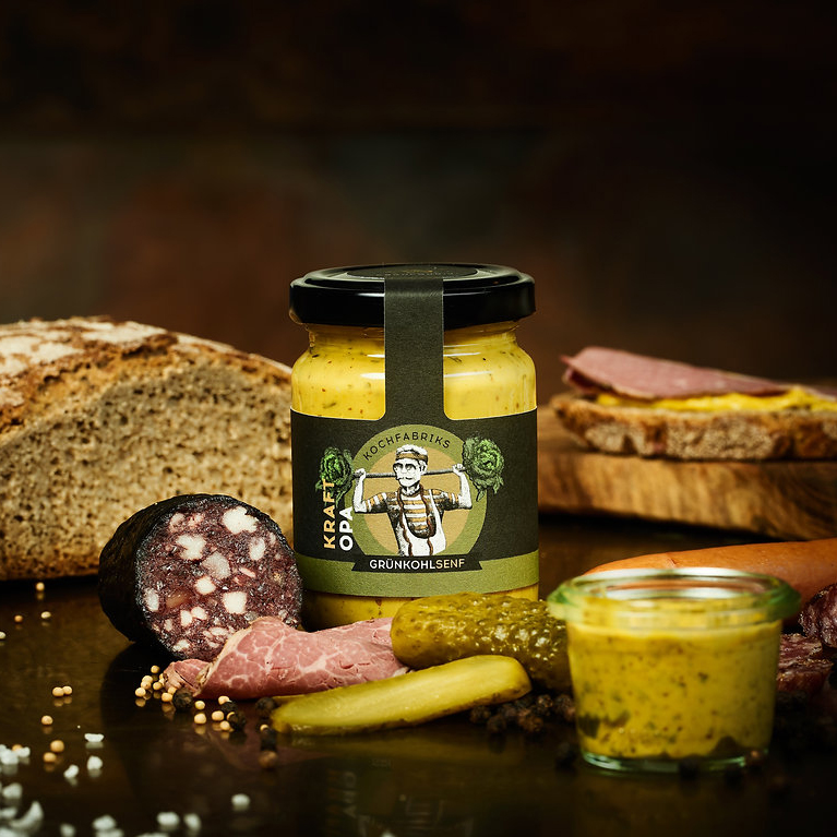Kraft-Opa-Senf-ideal-fur-Wurst-Pinkel-Brot Grühnkohl Senf für Wurst, Pinkel, Brot und Vegane Bratlinge