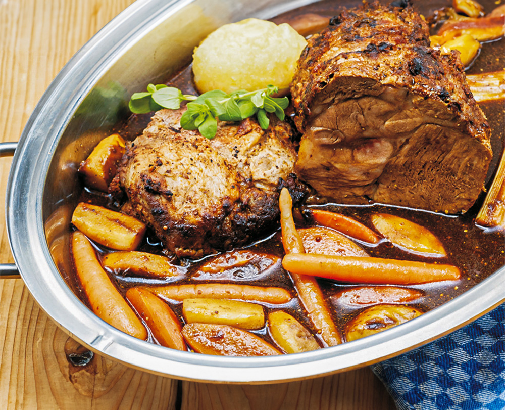 krustenbraten mit köstritzer schwarzbier Köstritzer Senfbraten