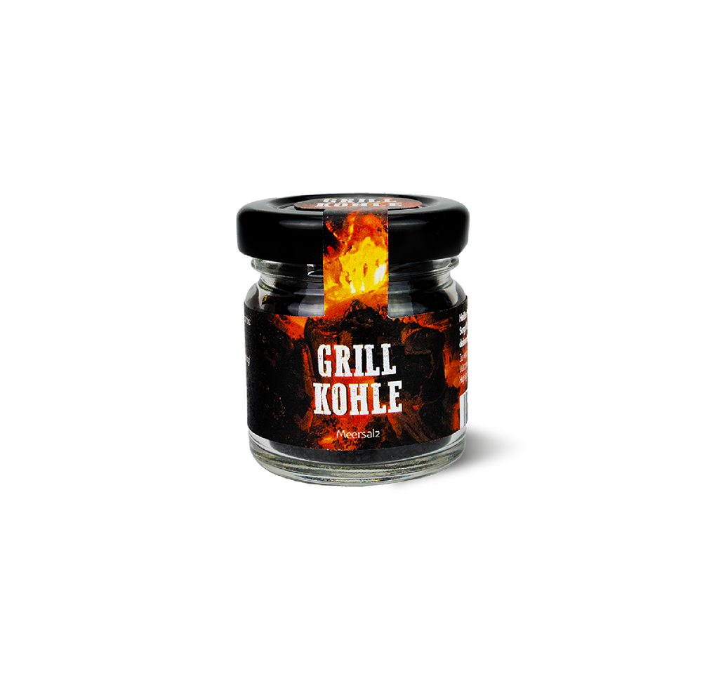 Schwarzes Hawaii Salz "Grillkohle" Mini Glas Schwarzes Hawaii Salz "Grillkohle" Mini Glas