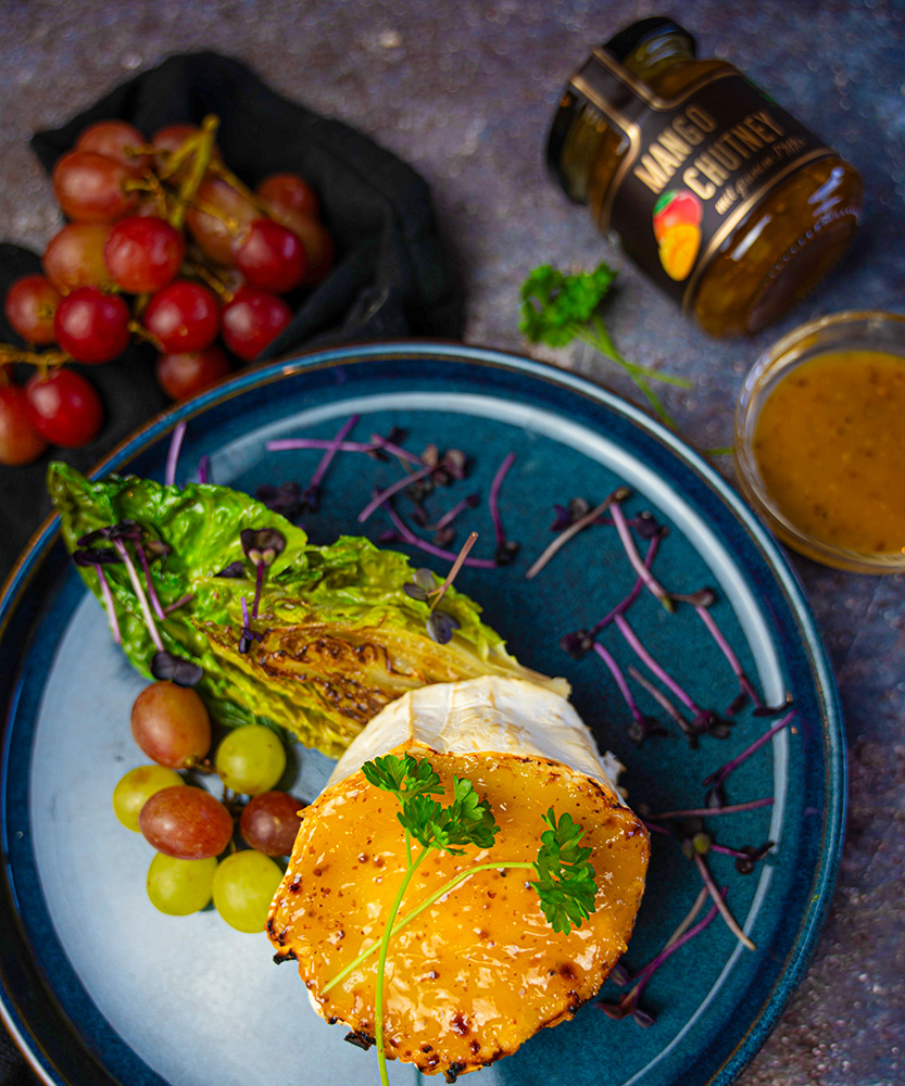 Ziegenkaese mit Mango Chutney Ziegenkaese mit Mango Chutney