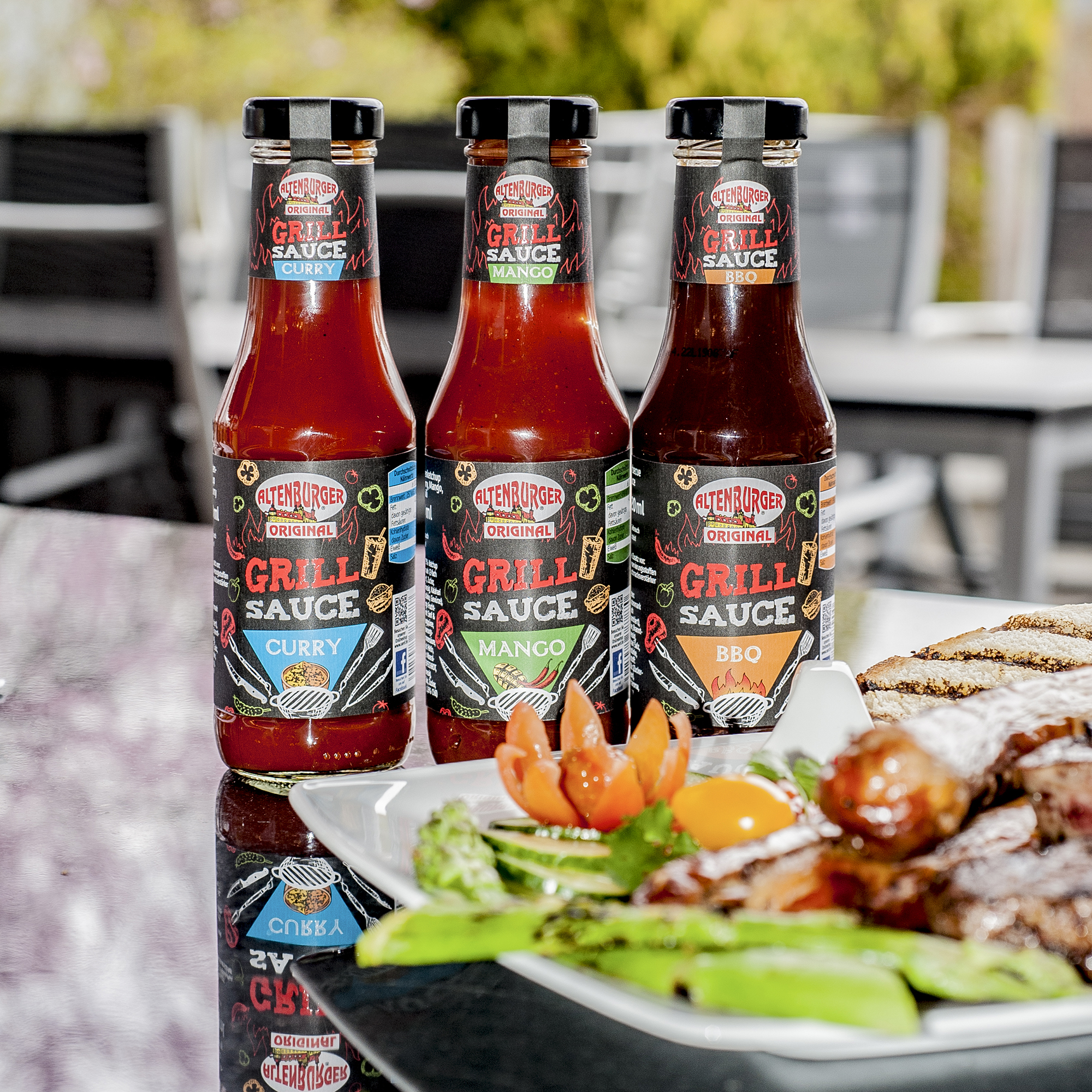 Grill Saucen Set mit Grillteller