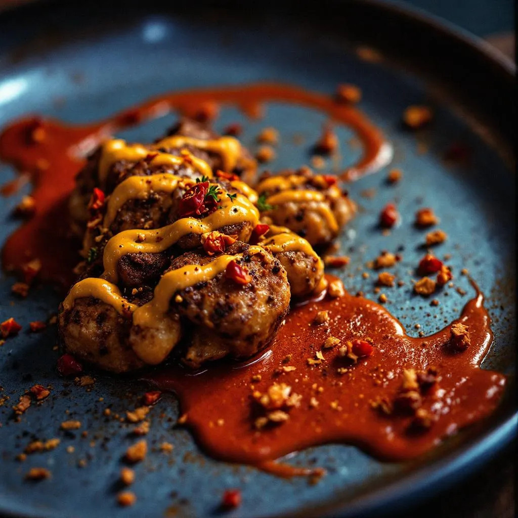 fleisch mit scharfer sauce