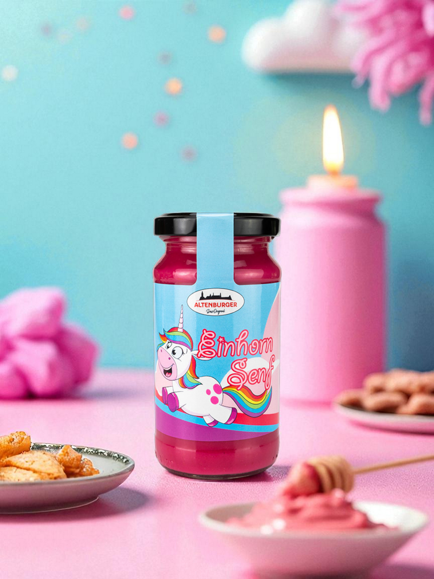 pinker einhornsenf