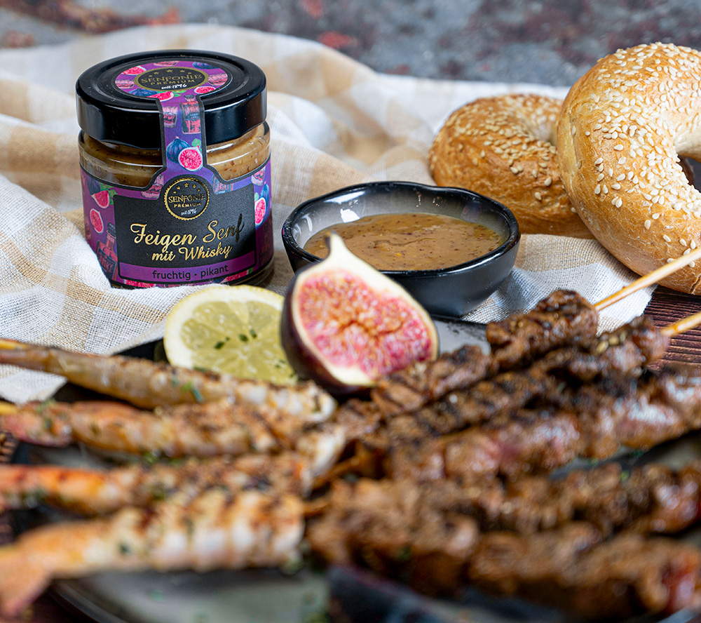feigen senf mit whisky scampi und grillfleisch feigen senf mit whisky scampi und grillfleisch