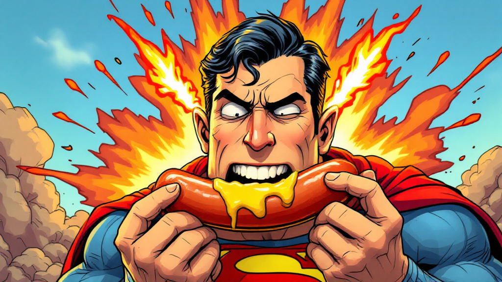 supermann comic mit bratwurst supermann comic mit bratwurst