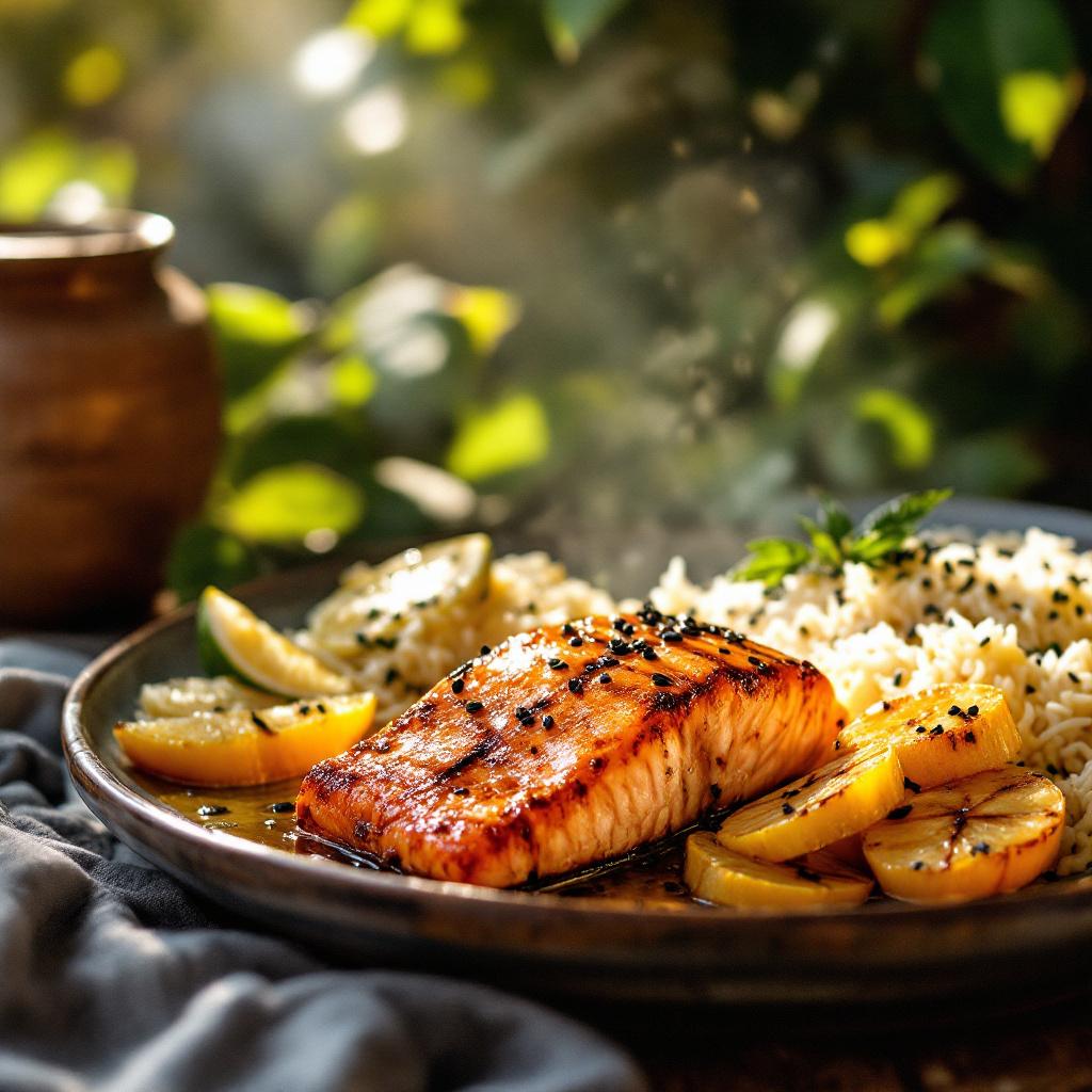 lachs mit akrtoffeln und reis