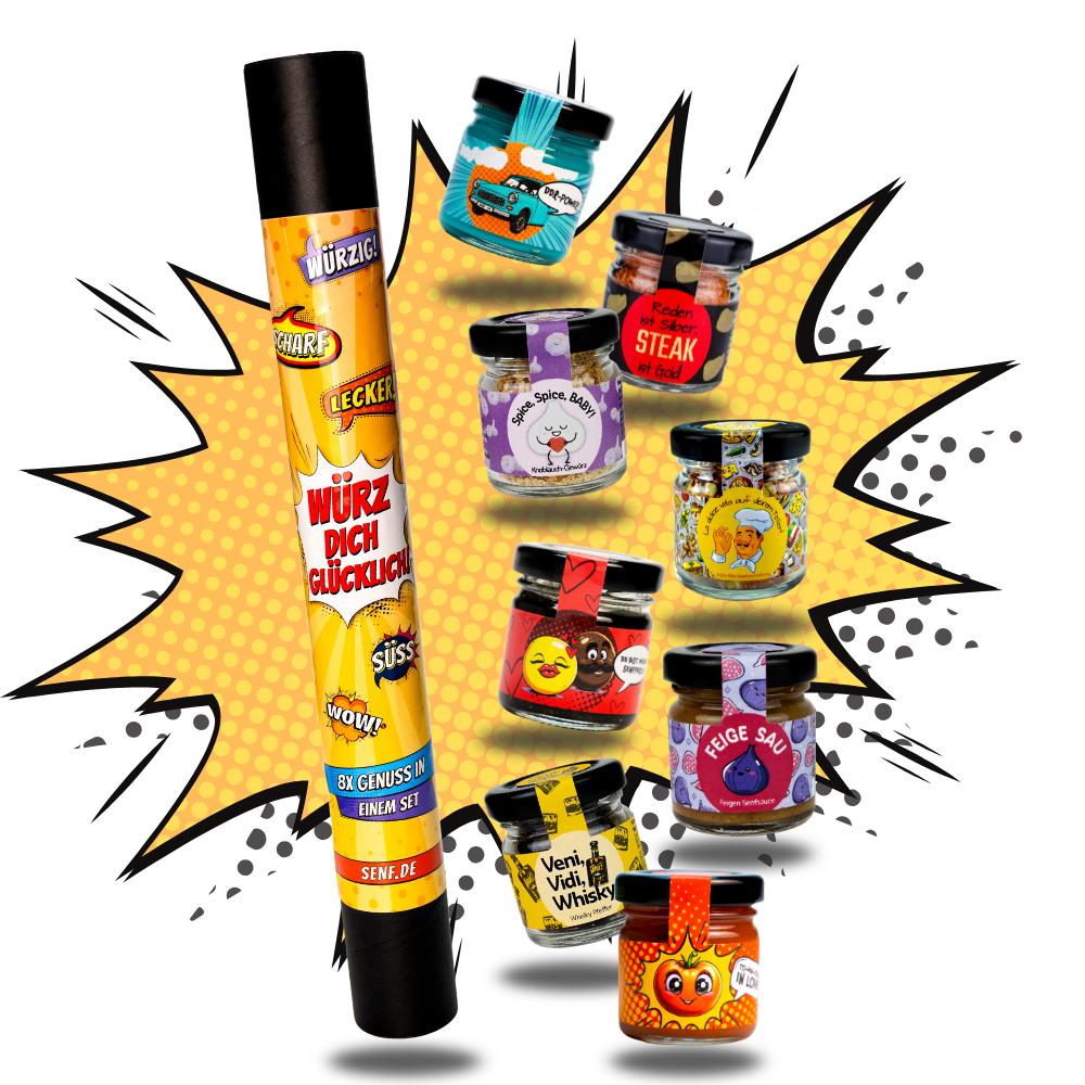 würz dich glücklich geschenkrolle mit 8 minis