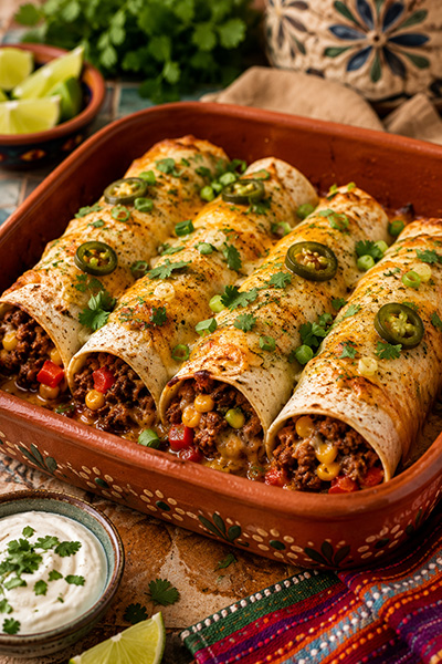 Knusprige Ofen-Burritos mit Smoke Bandit Chipotle-Senf – Einfaches Tex-Mex-Rezept in 20 Minuten