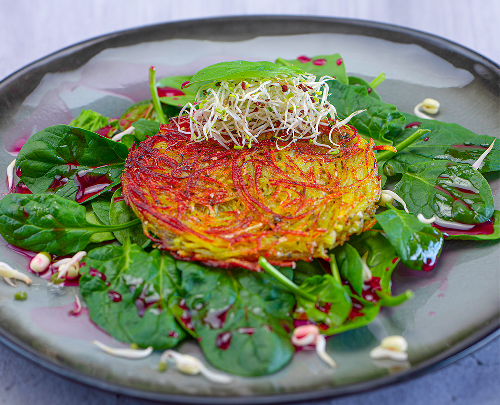 kartoffelrösti Vegetarische Kartoffel-Gemüse-Rösti