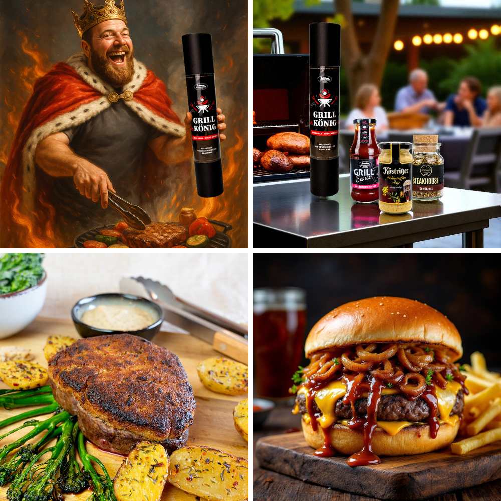 geburtstagsrolle mit grillsauce, senf und gewürz