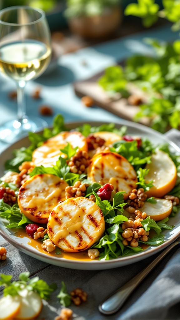 Ziegenkäse-Sommer-Salat mit Walnuss-Senf-Dressing Ziegenkäse-Sommer-Salat mit Walnuss-Senf-Dressing