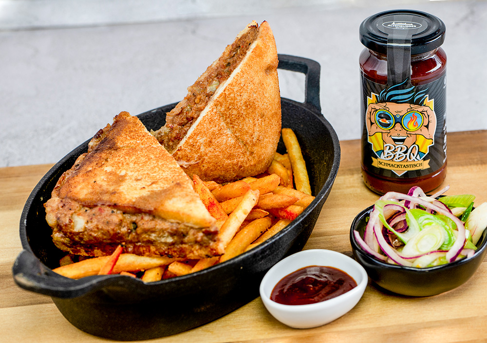hackfleisch sandwich mit BBQ sauce hackfleisch sandwich mit bbq sauce