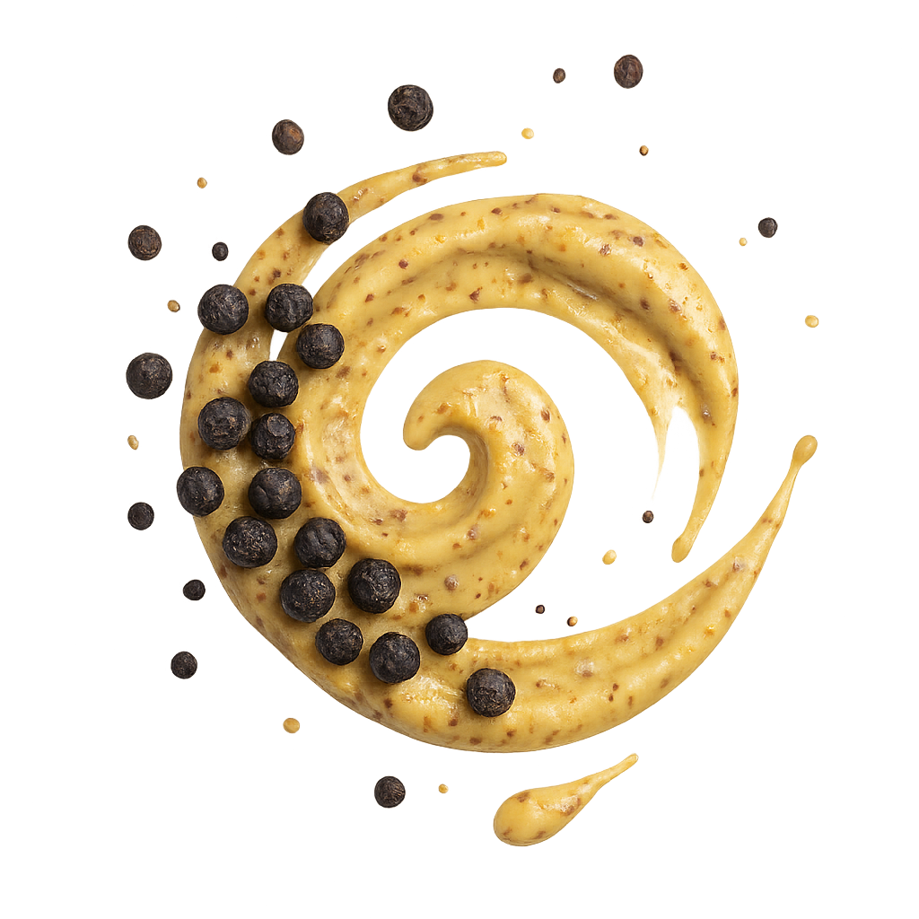 schwarzer pfeffer und senf swirl