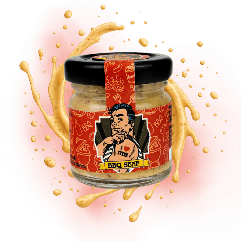 BBQ Senf "Comic Style" Mini Glas