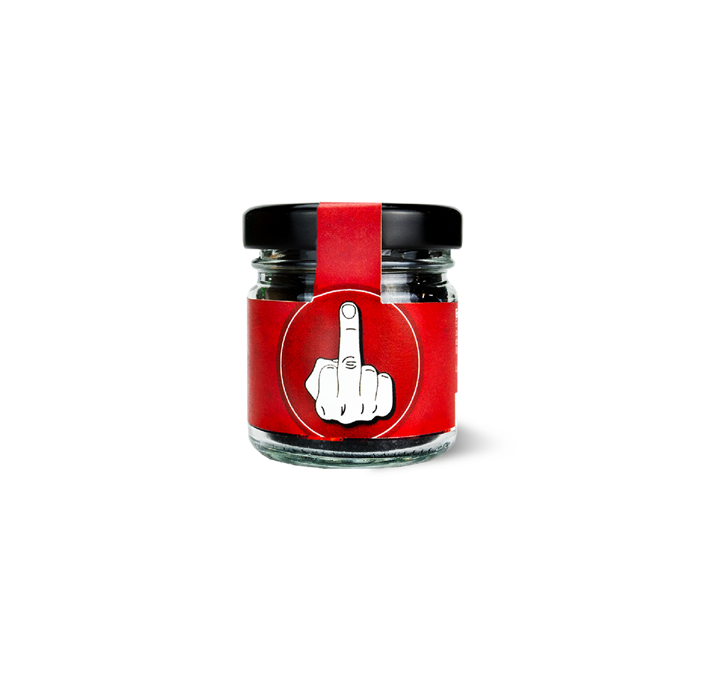 Mittelfinger "Nö" Salz Mini Glas