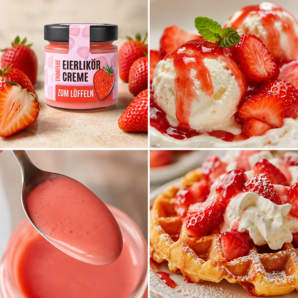 Eierlikörcreme zum Löffeln Erdbeere
