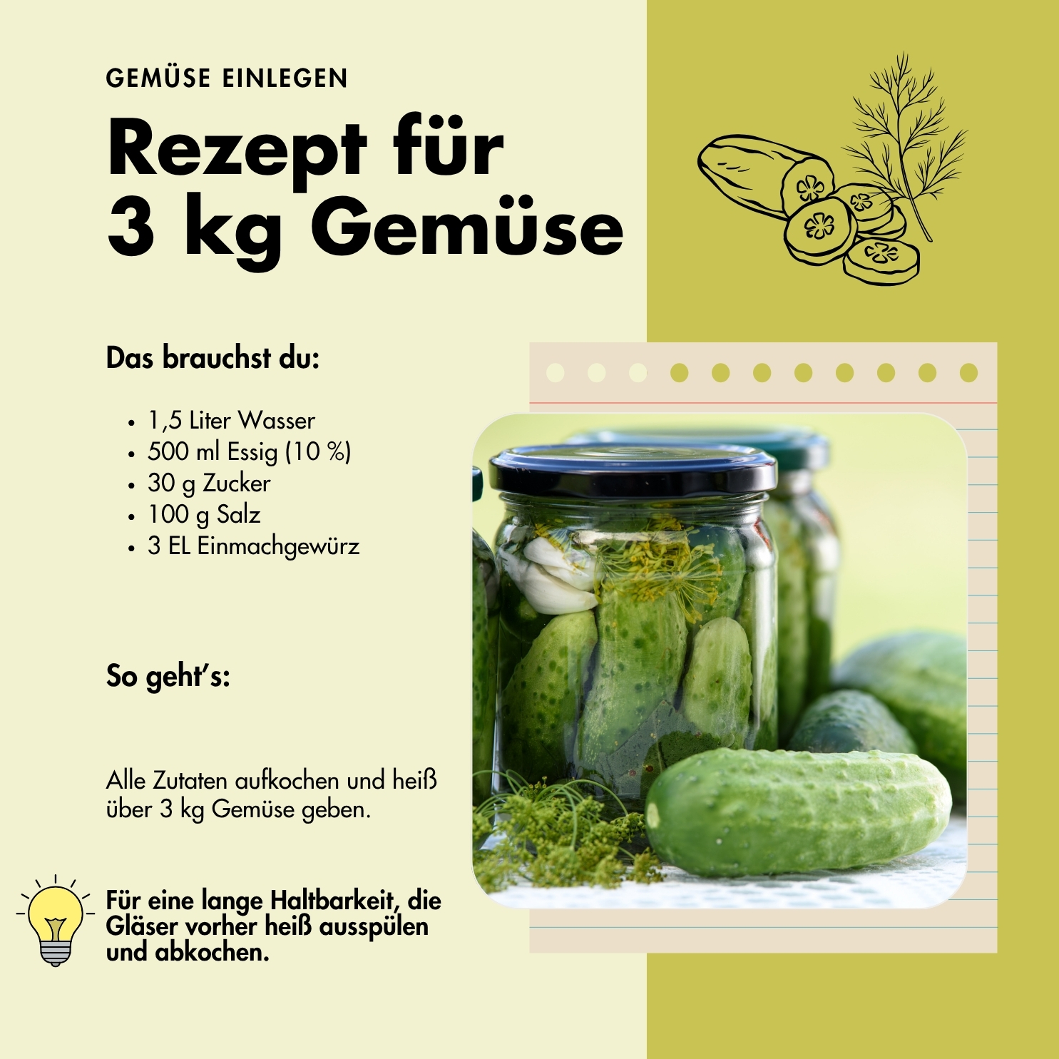 Rezept für 3kg Gemüse Rezept für 3kg Gemuese