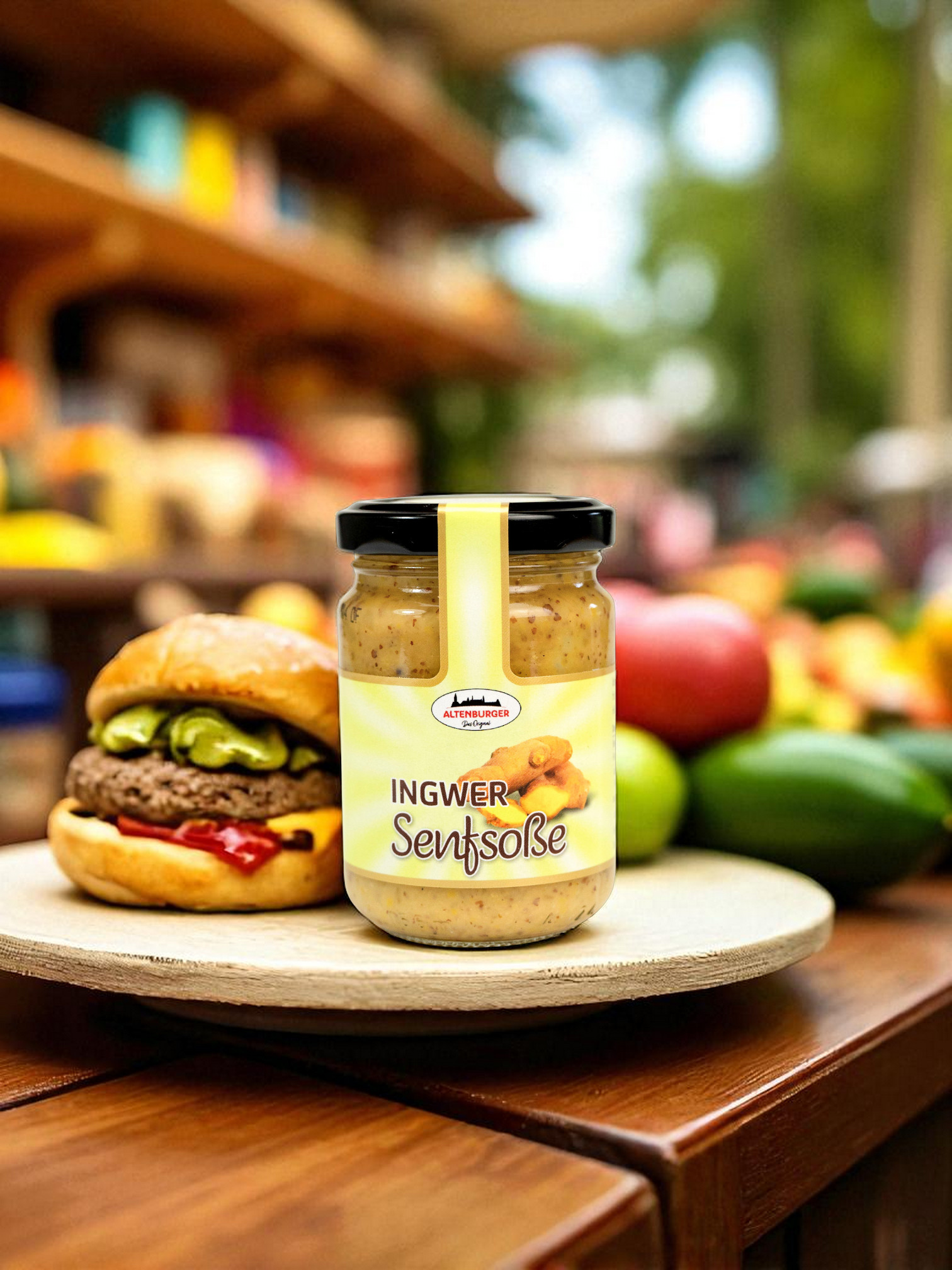 ingwer senfsosse mit mini burger