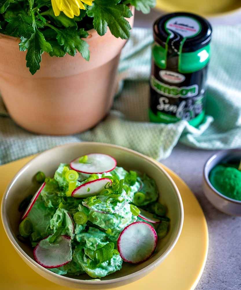 Grünes Senf Dressing Kartoffelsalat Grünes Senf dressing Kartoffelsalat