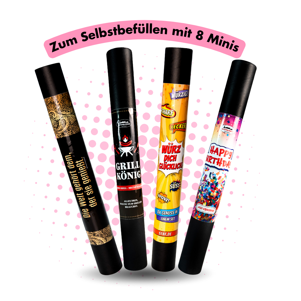 geschenkrollen zum selbstbefüllen für 8 minis deko: geschenkrollen zum selbstbefüllen