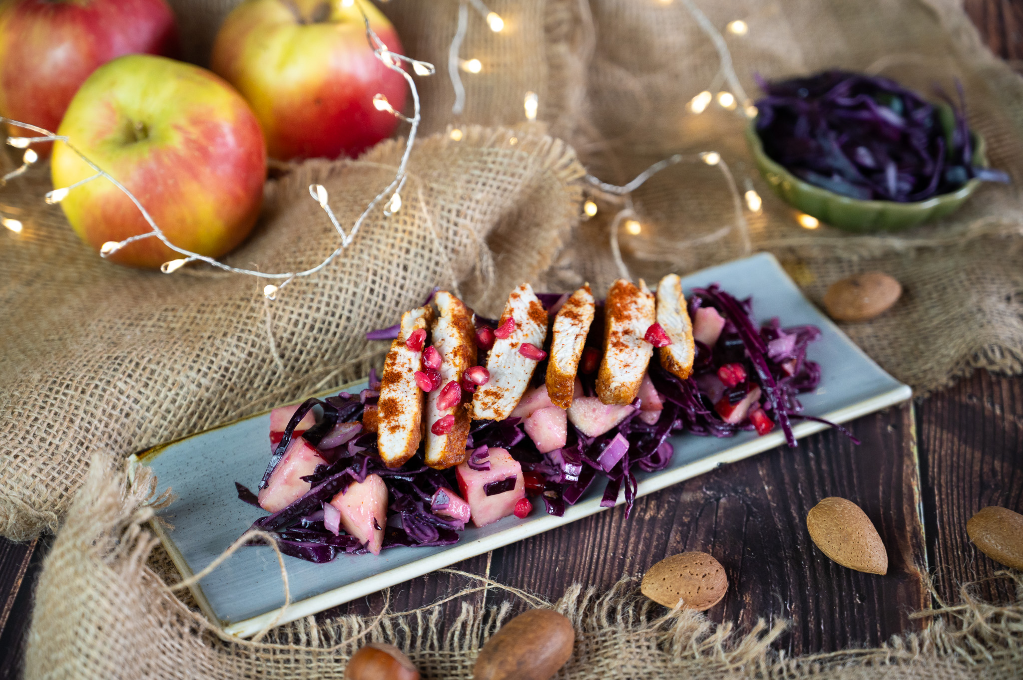 Winterlicher Rotkohl-Hähnchen-Salat ✨