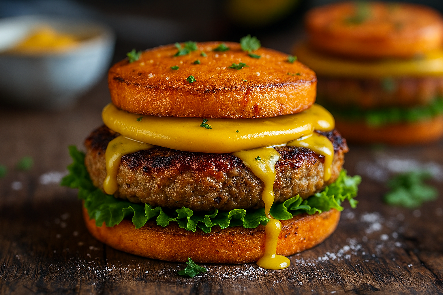 Süßkartoffel-Burger mit Edamame-Patty × Airfryer Style 🍔🍠
