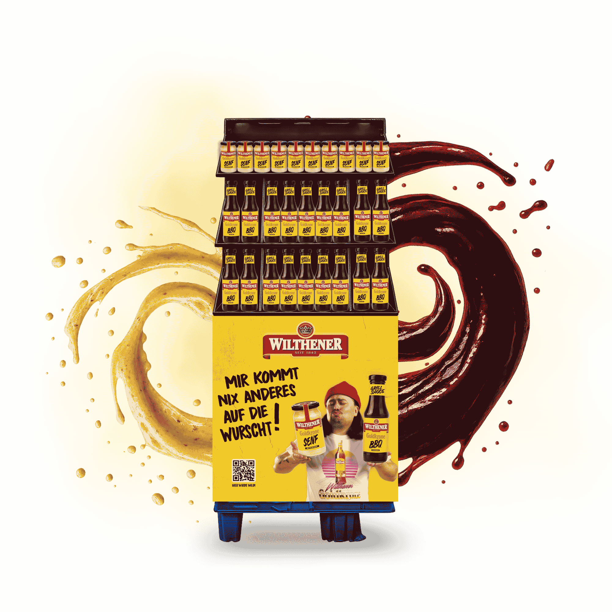 Display Wilthener Goldkrone Senf & BBQ Sauce