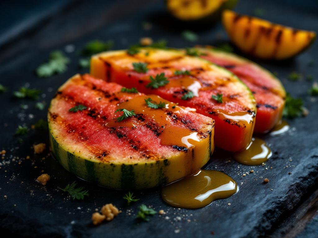 gegrillte melone mit eierlikör
