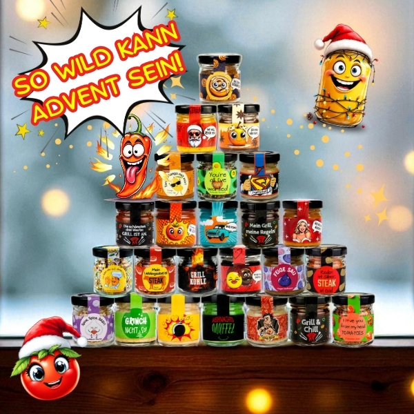 Deko Produktübersicht Adventskalender Senf und Saucen Zauber Deko Produktübersicht Adventskalender Senf und Saucen Zuaber