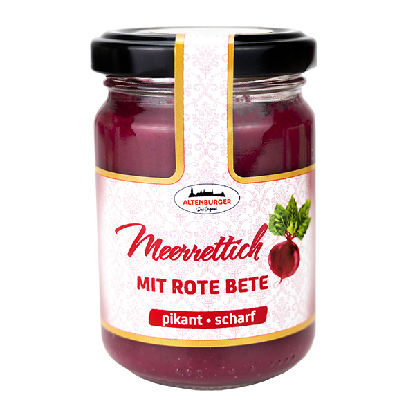 Meerrettich mit Rote Bete für Schinken, Käse, Saucen - Altenburger Senf