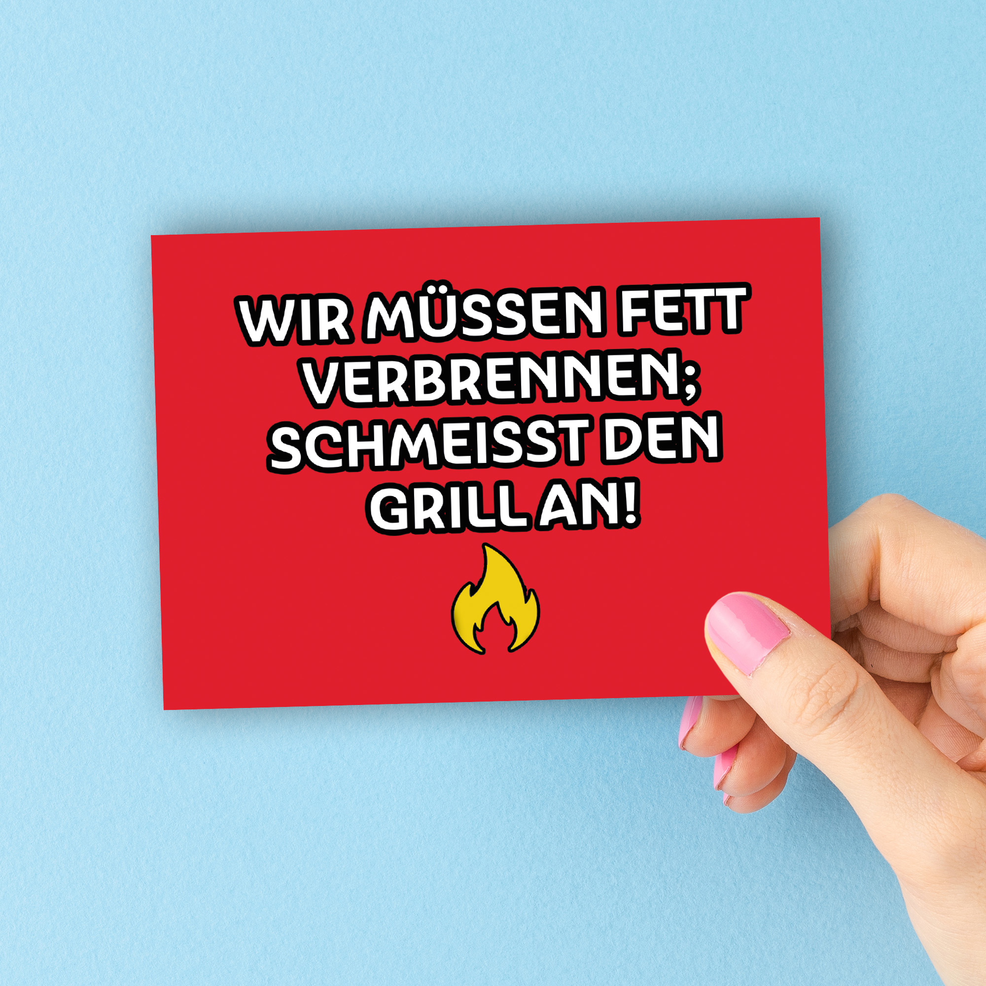 SW10149_Postkarte-Wir-mussen-Fett-verbrennen Postkarte "Wir müssen Fett verbrennen..."