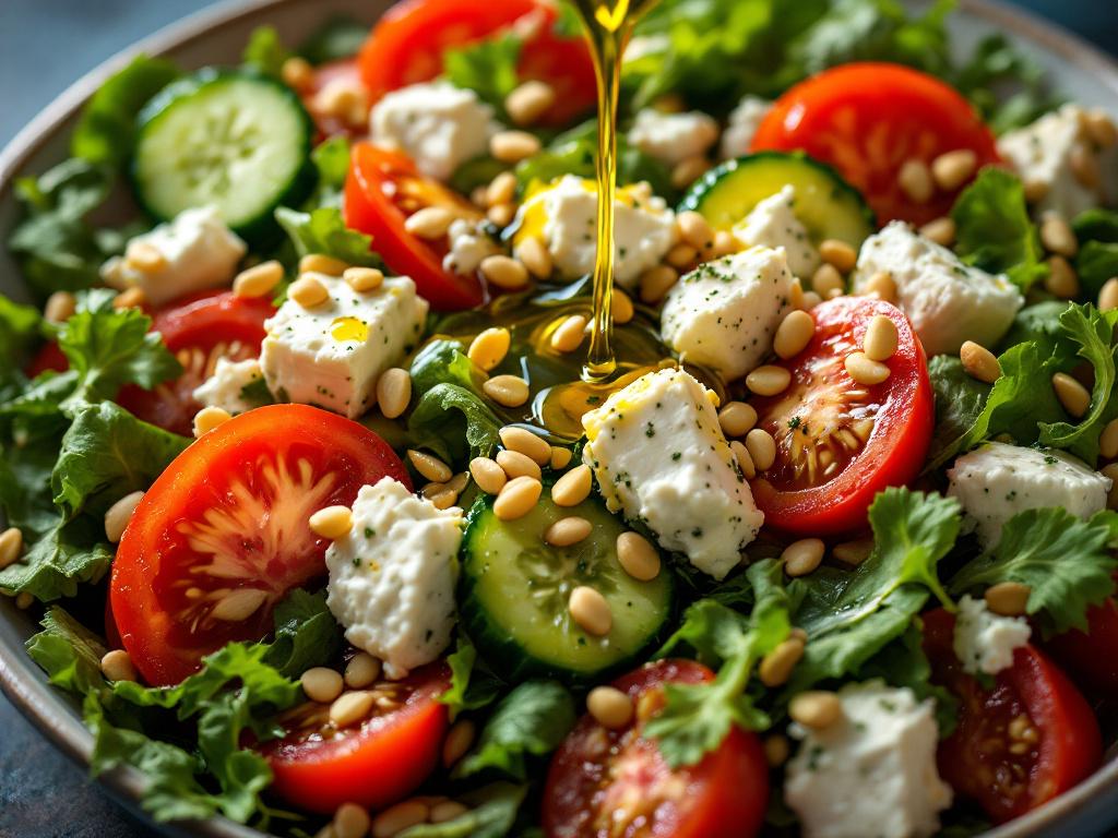 salat mit gurke, tomate und feta