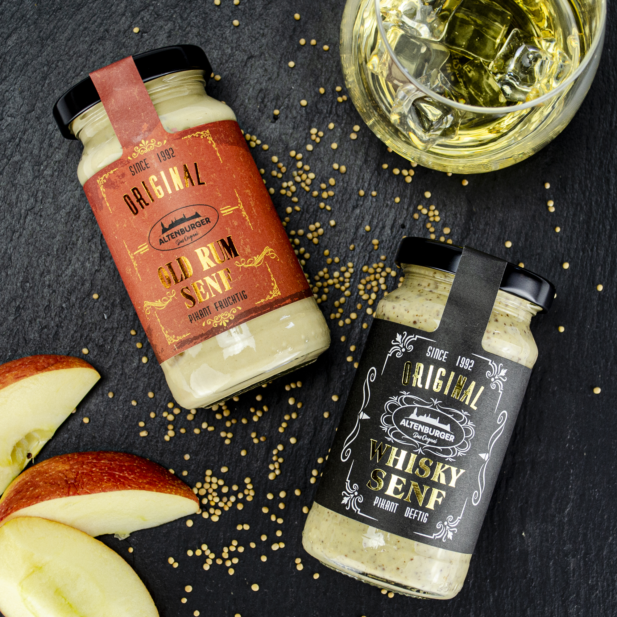 Rum-Whisky-Senf-DekobildTH6abK6exSm8H Rum Senf mit Apfelzubereitung und Whisky Senf