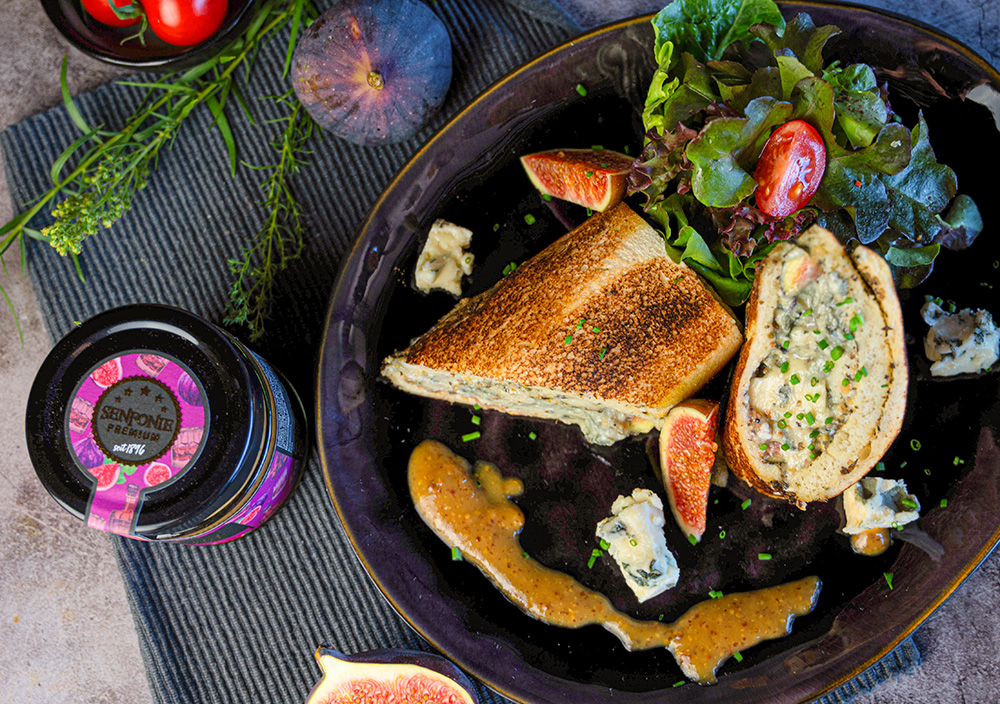 sanfwich mit blauschimmelkaese und feigen senf mit whisky sandwich mit blauschimmel und feigen senf mit whisky