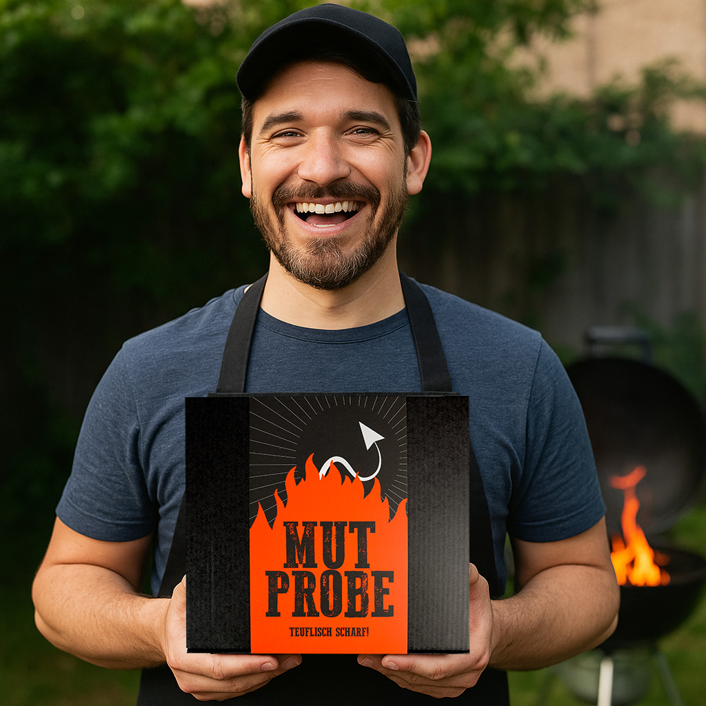mutpribe box fröhlicher mann