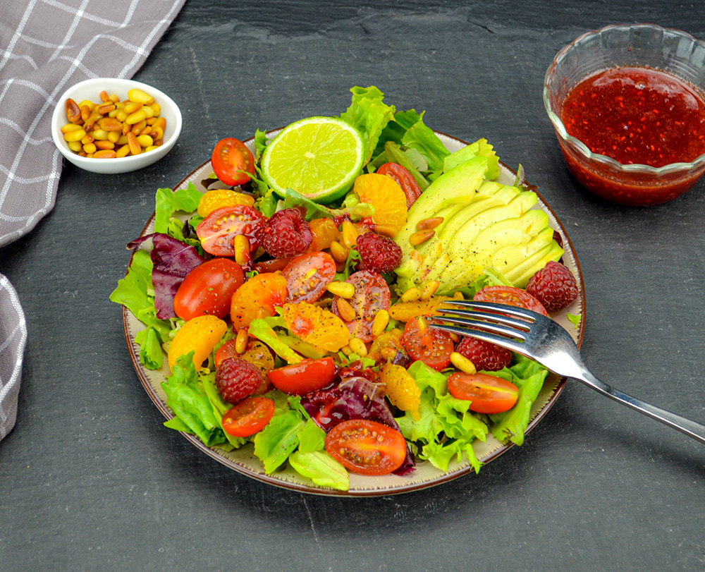 himbeer dressing im salat Himbeer Dressing mit Senföl