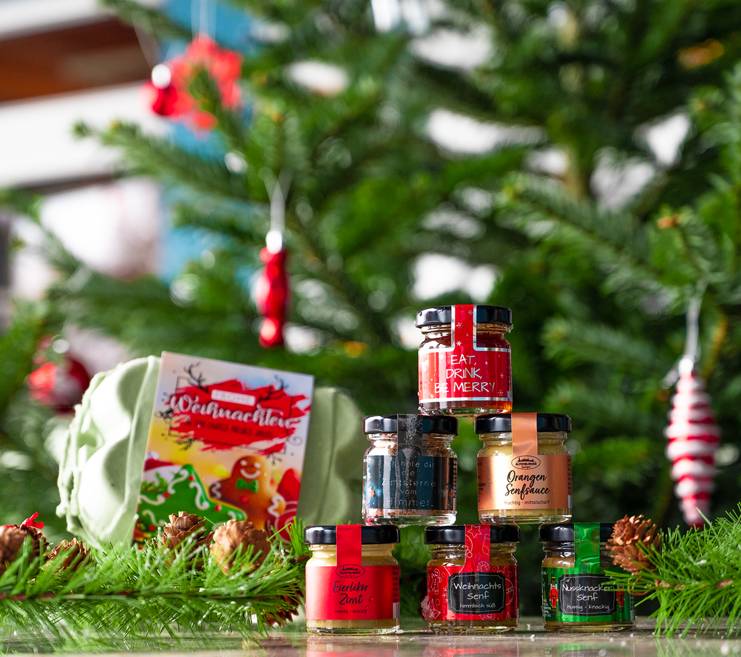 frohe weihnachten geschenkset vor tannenbaum frohe weihnachten geschenkset vor tannebaum