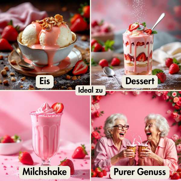 erdbeer eierlikör für eis, desser, milchshake und purer genuss