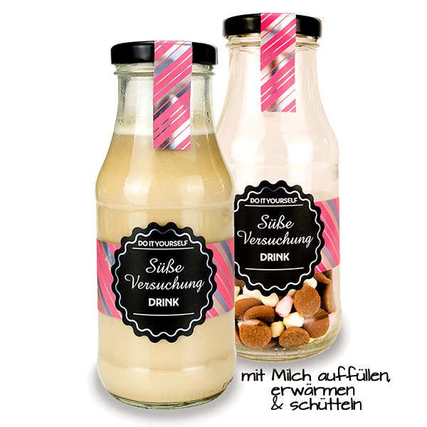 Süße Versuchung Drink einfach mit warmer Milch auffüllen, schütteln und genießen
