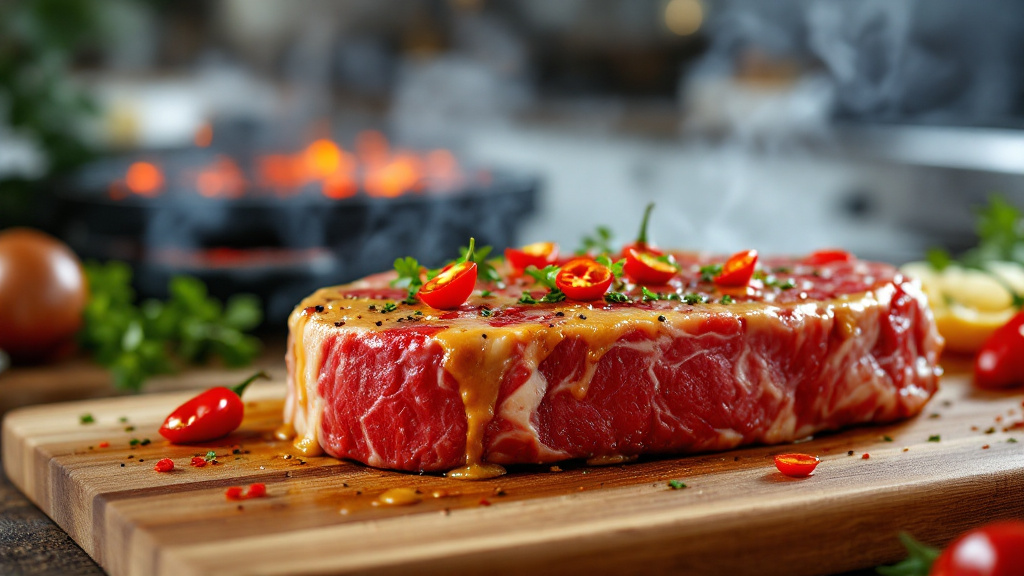 steak mit senf und chilischoten steak mit senf und chilischoten