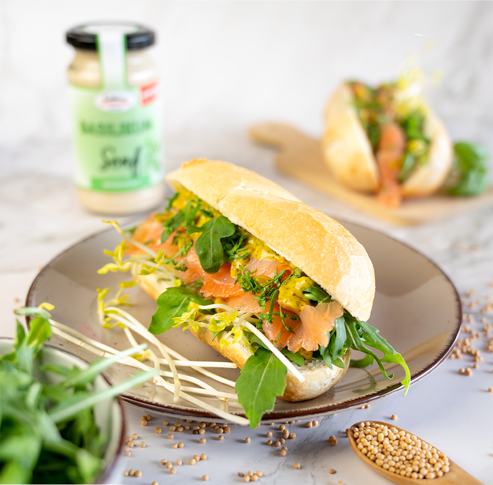 lachsbaguette mit basilikum senf lachsbaguette mit basilikum senf