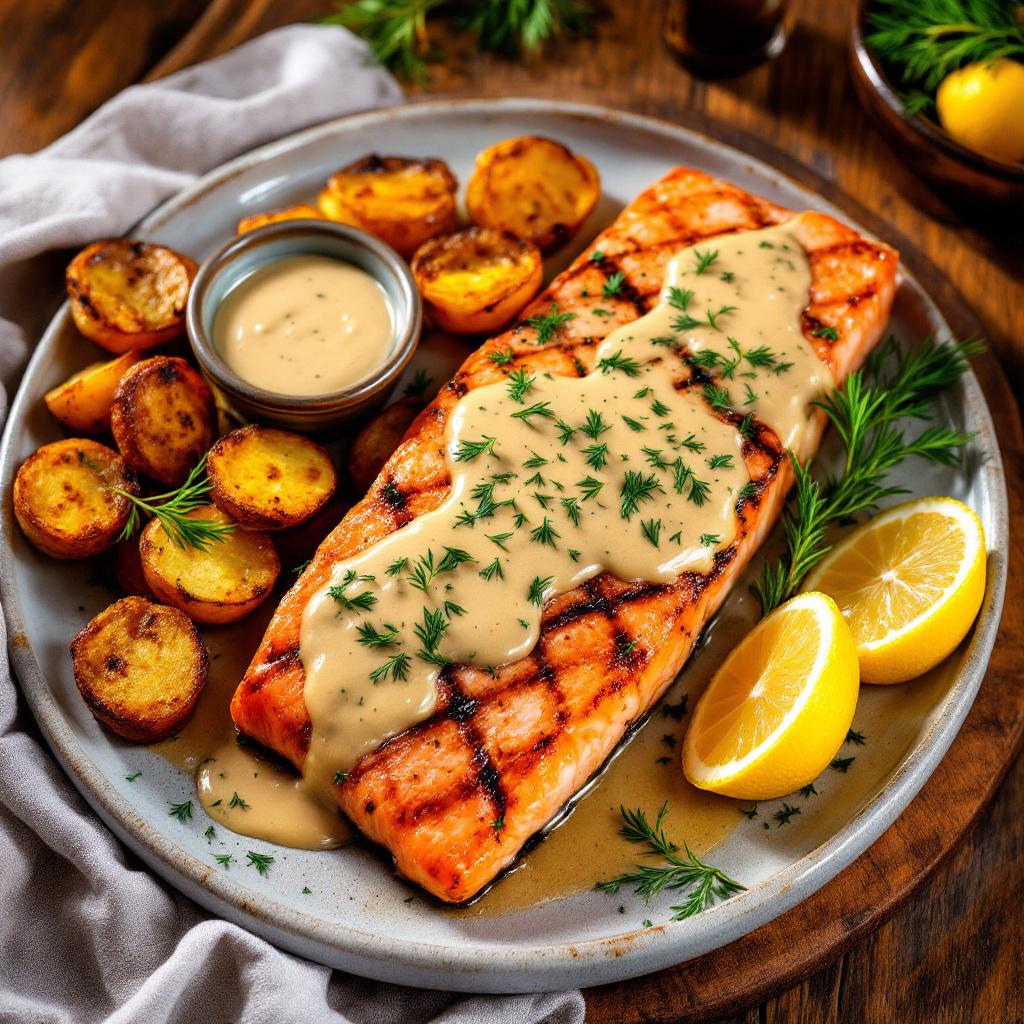 lachs mit senfsauce und kartoffeln