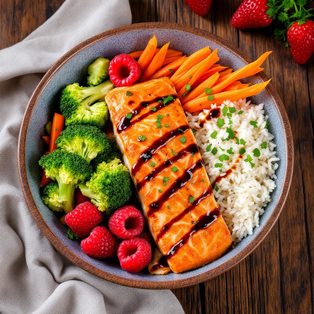 lachs bowl mit crema himbeere