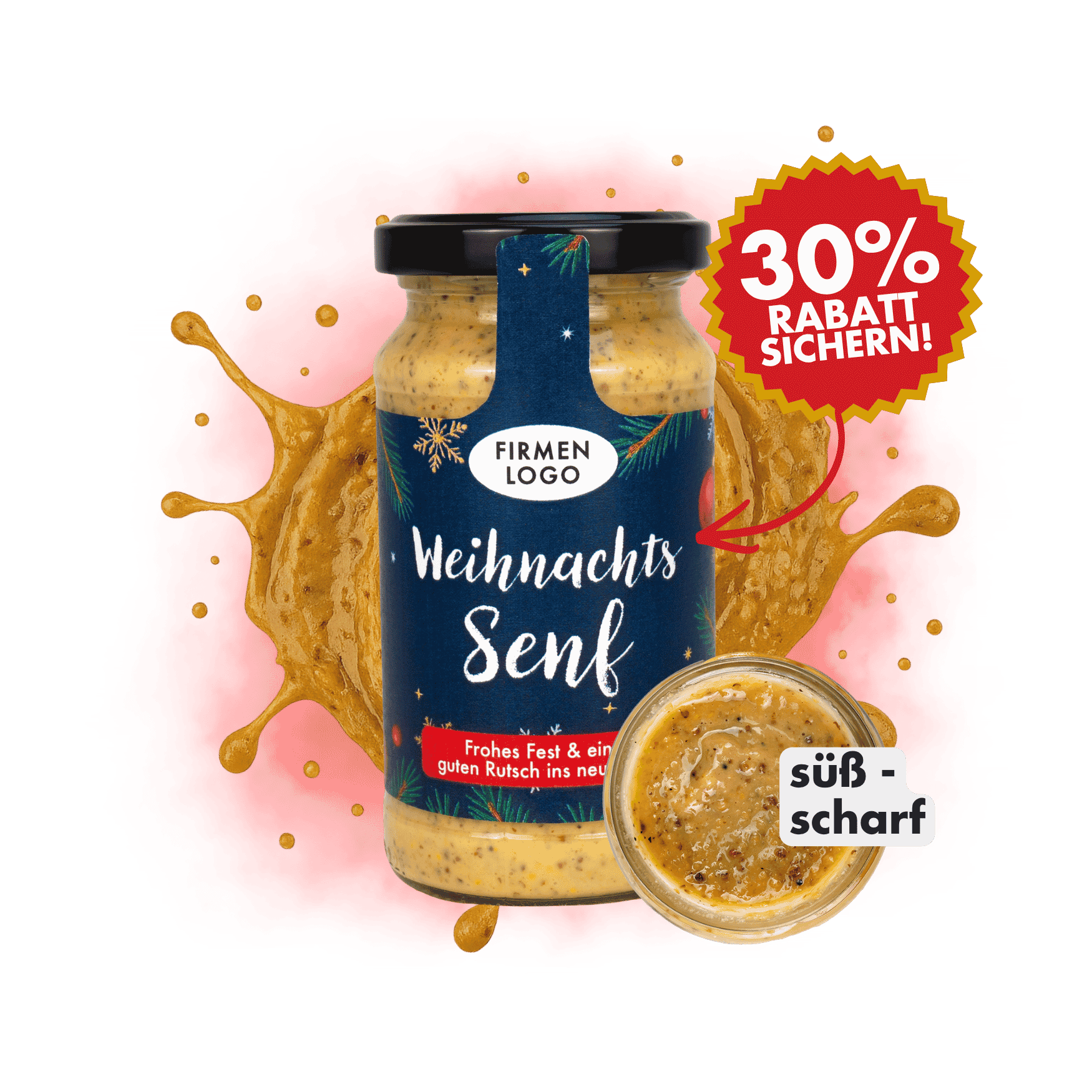 Weihnachtssenf mit eigenem Logo