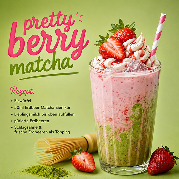 Erdbeer-Matcha-Eierlikör