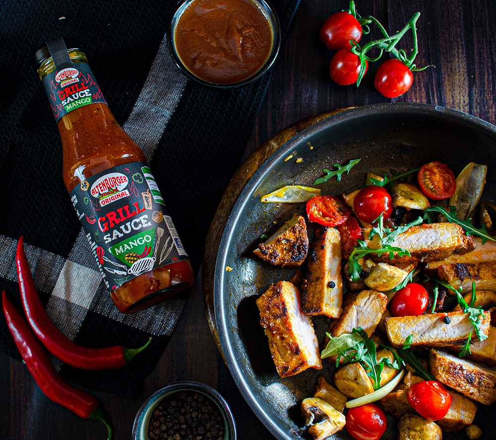 grillsauce mit grillfleischpfanne grillsauce mit grillfleischpfanne