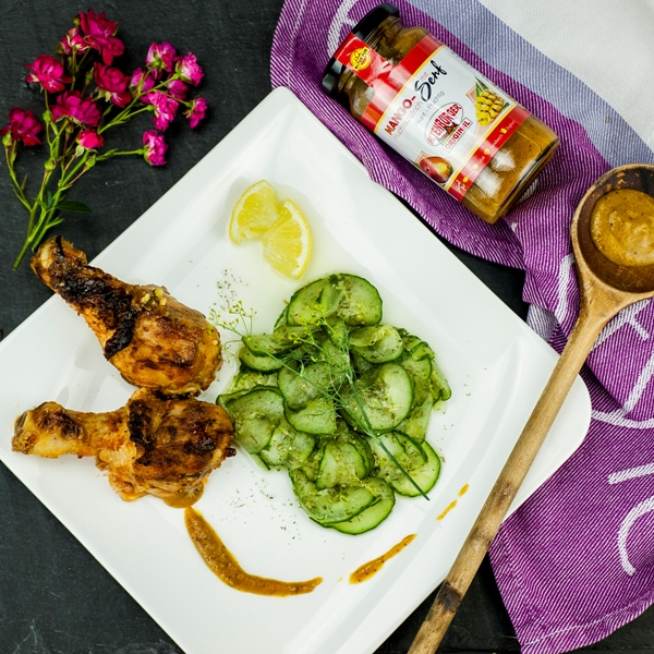 Fruchtiger Mango Senf zum Dippen und Verfeinern